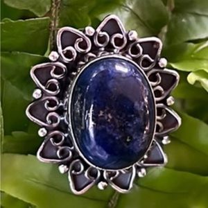 Lapis lazuli sterling silver ring size 8